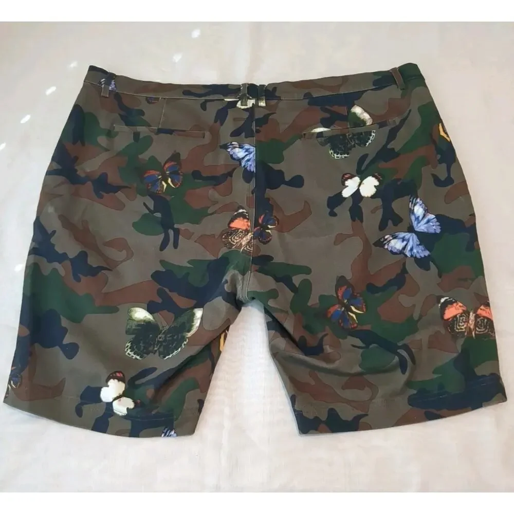 Paisley & Gray Mens 38 Slim Fit Casual Shorts Camo Butterfly Print Resortware
